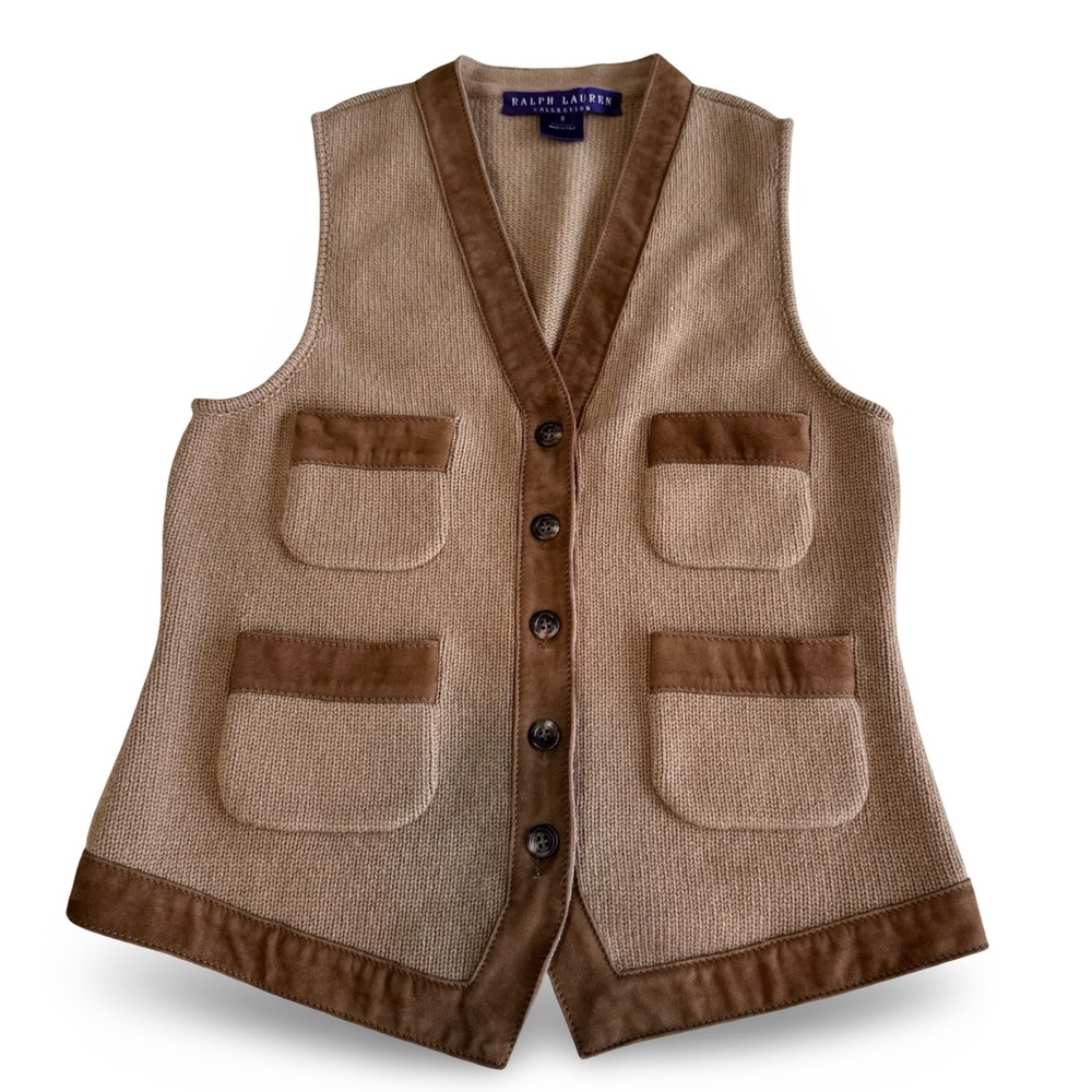 Ralph Lauren Purple Label-Cashmere Brown Suede old money, equestrian size small - Picture 7 of 17